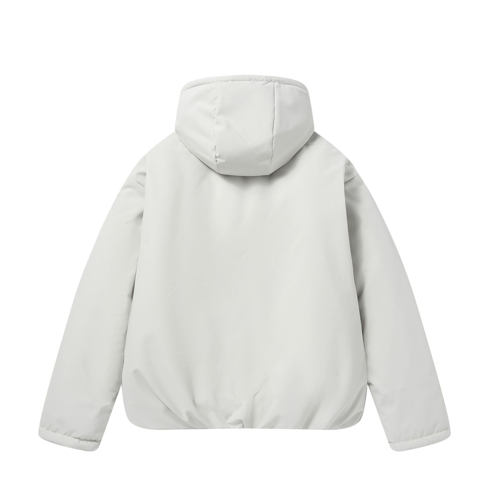 Unisex Short Boxy Weatherproof Puffer Jacket with Hood and Sealed Zippers Chichicherry