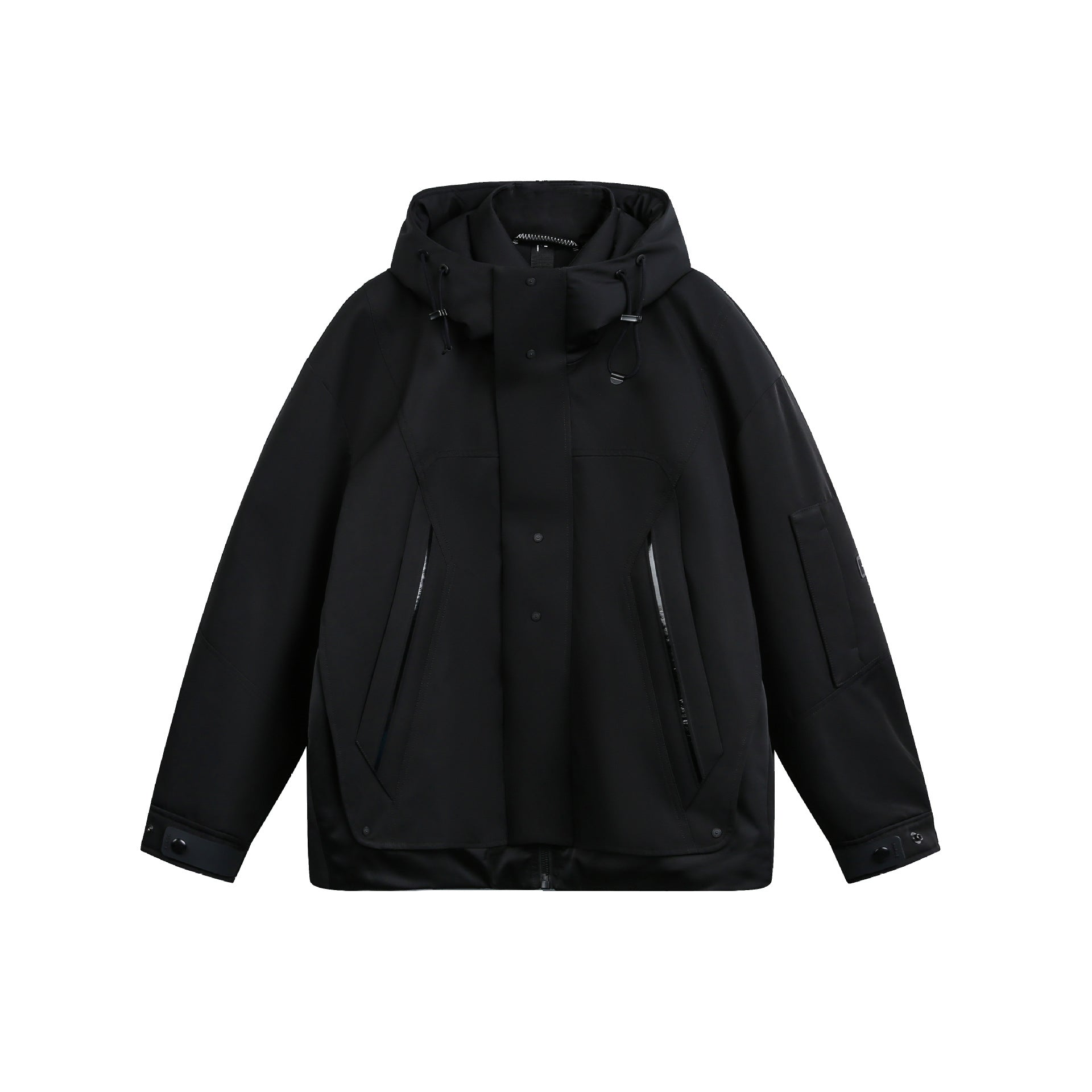 Unisex Technical Padded Winter Parka with High Hood and Multiple Zipper Pockets Chichicherry