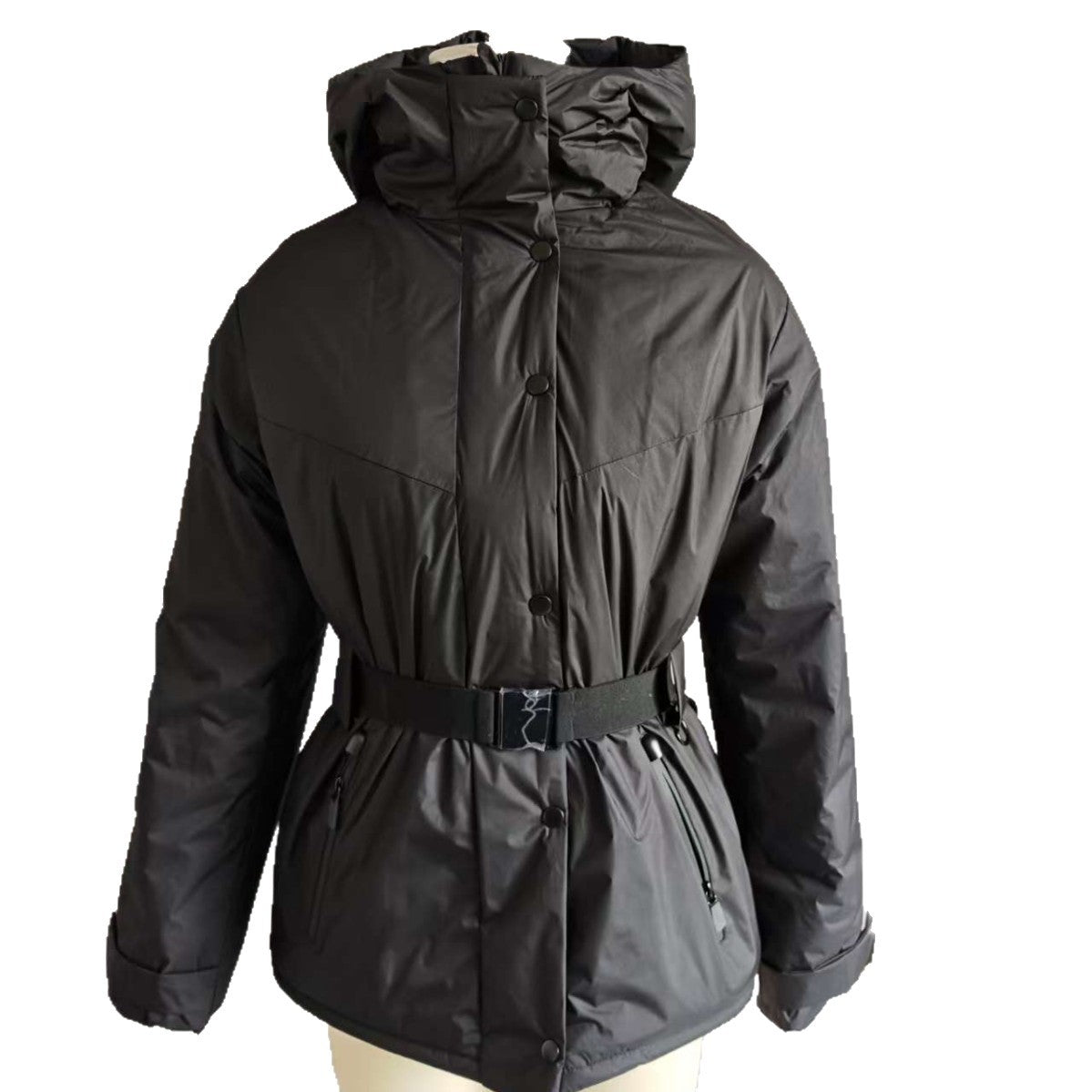 Women's High-Functionality Down-Look Ski Jacket with Waist Belt and Hood Chichicherry