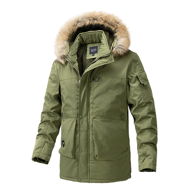 Men's Warm-Lined Parka Jacket with Hood and Teddy Lining Chichicherry