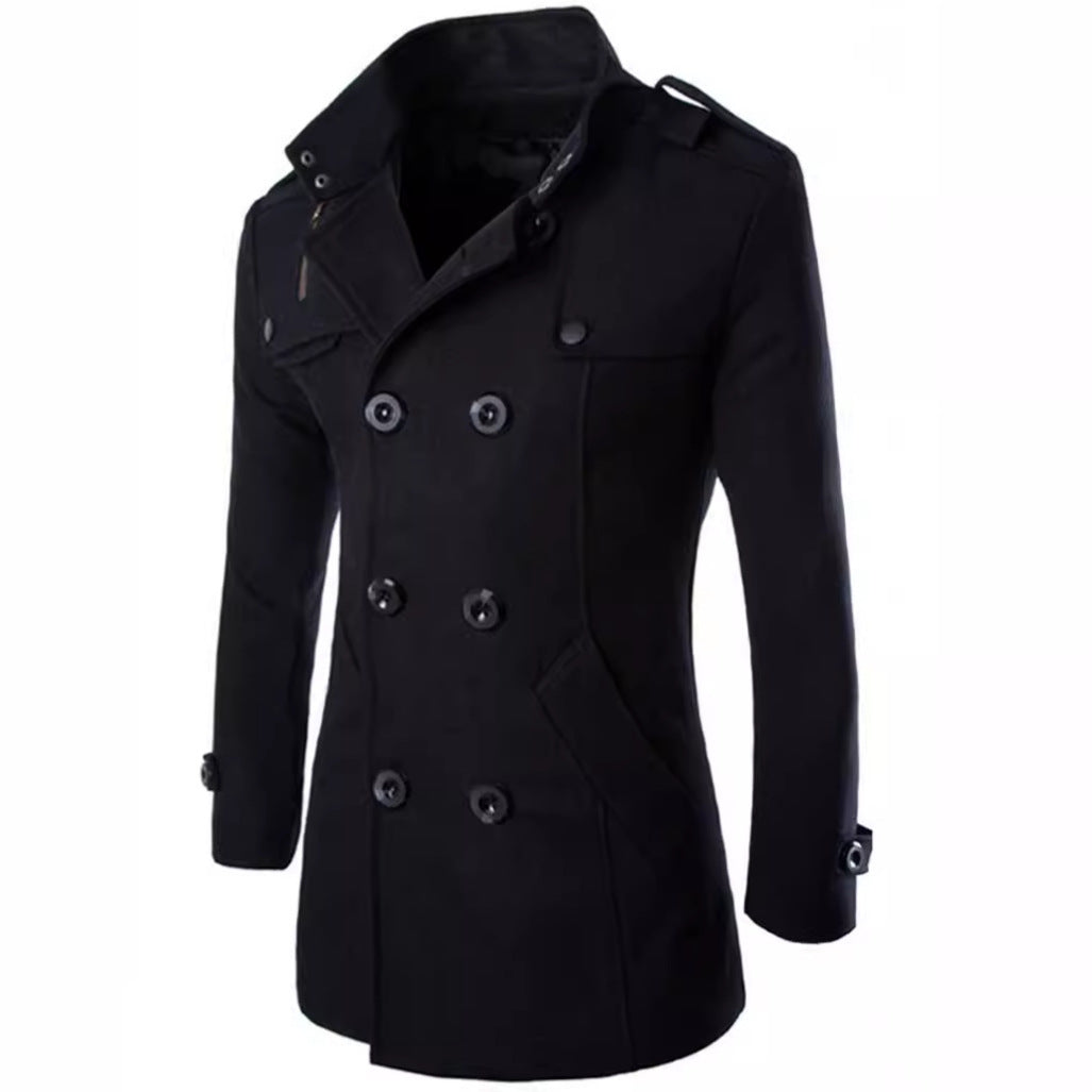 Men's short coat in navy-inspired double-breasted with tailored cut Chichicherry