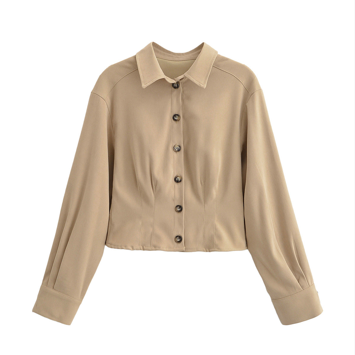 Women's short jacket with shirt collar and figure-flattering darts Chichicherry