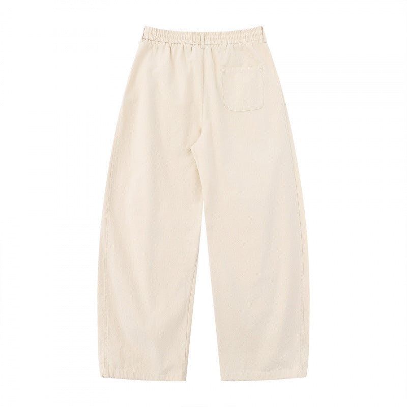 Women's Wide Culotte Cargo Pants with Elastic Waistband, Drawstring and Patch Pockets Chichicherry
