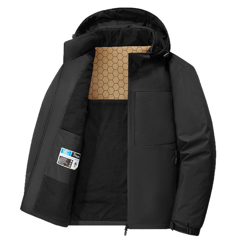 Men's Thermo Softshell Parka with Fleece Lining and Honeycomb Insulation Membrane Chichicherry