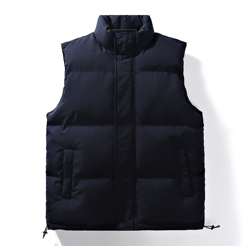 Women's Oversize Puffer Vest with High Standing Collar, Front Placket, and Adjustable Drawstring Hem Chichicherry