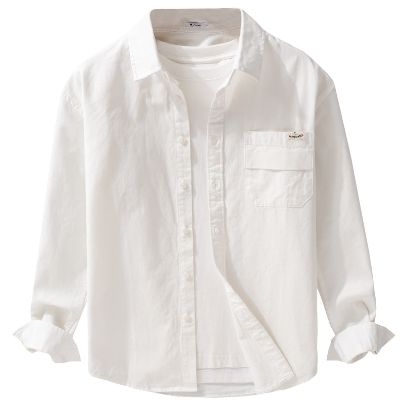 Men's Lightweight Cotton Overshirt with Kent Collar, Chest Pocket and Relaxed Fit Chichicherry