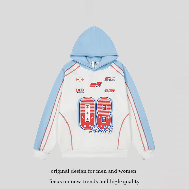 Women's Sportives Retro Sweatshirt with Graphic Print, Raglan Sleeves and Loose Fit Chichicherry