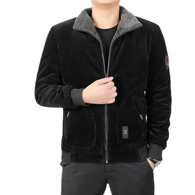 Men's cord jacket with sherpa collar and warming teddy fleece lining Chichicherry