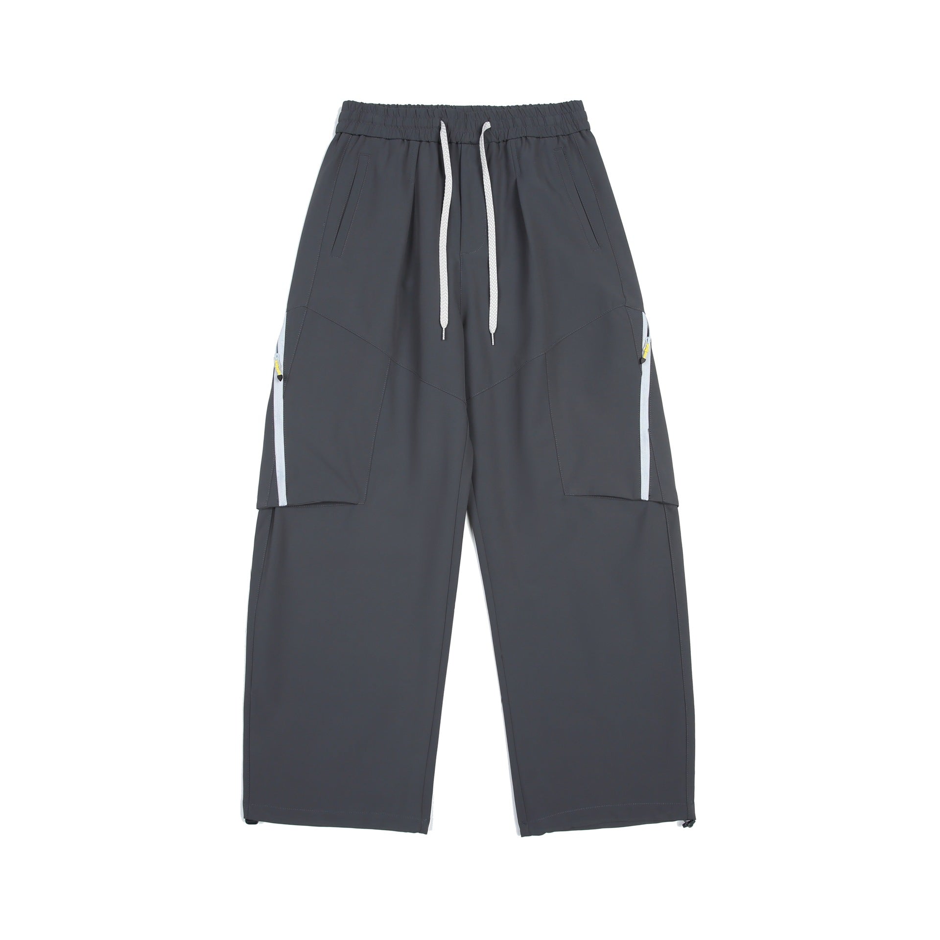 Men's Technical Cargo Training Pants with Elastic Waistband and Zipper Pockets Chichicherry