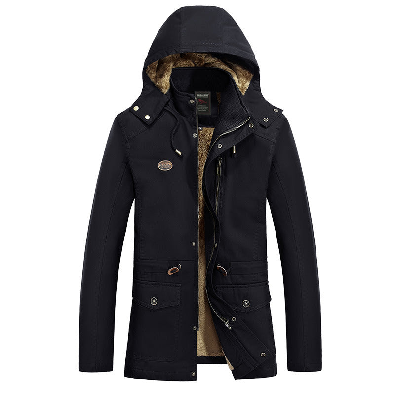 Men's field parka in utility look with teddy fleece hood, drawstring and multifunctional pockets Chichicherry