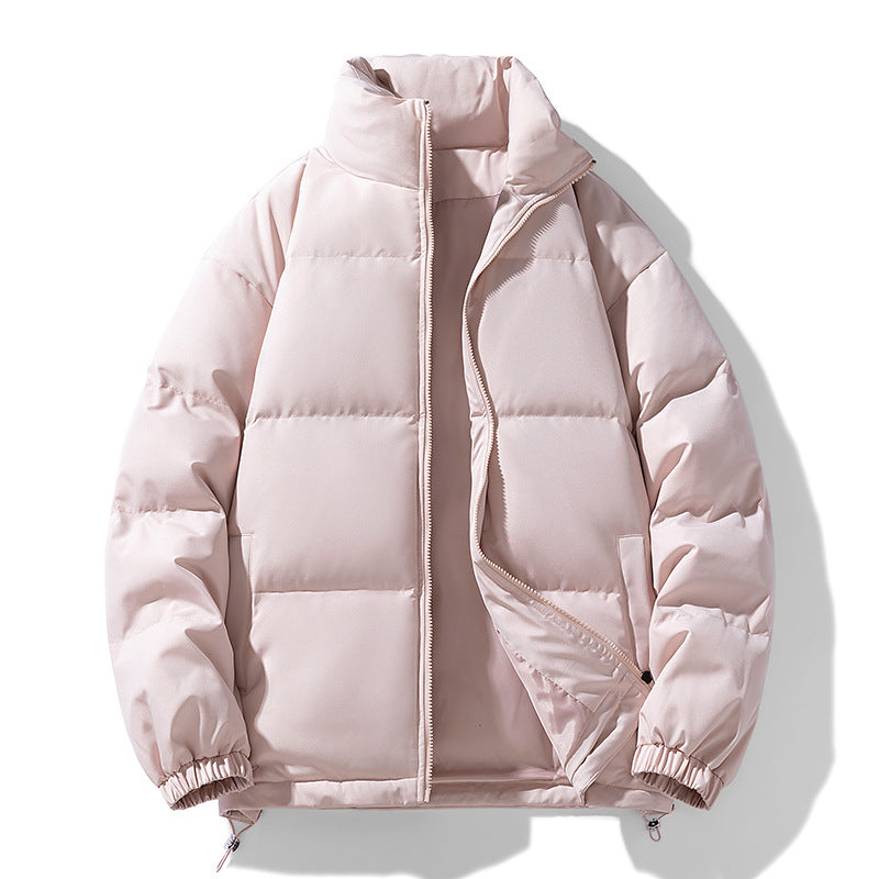 Men's Padded Puffer Jacket with High Stand Collar, Windproof Outer Layer and Adjustable Drawstring Hem Chichicherry