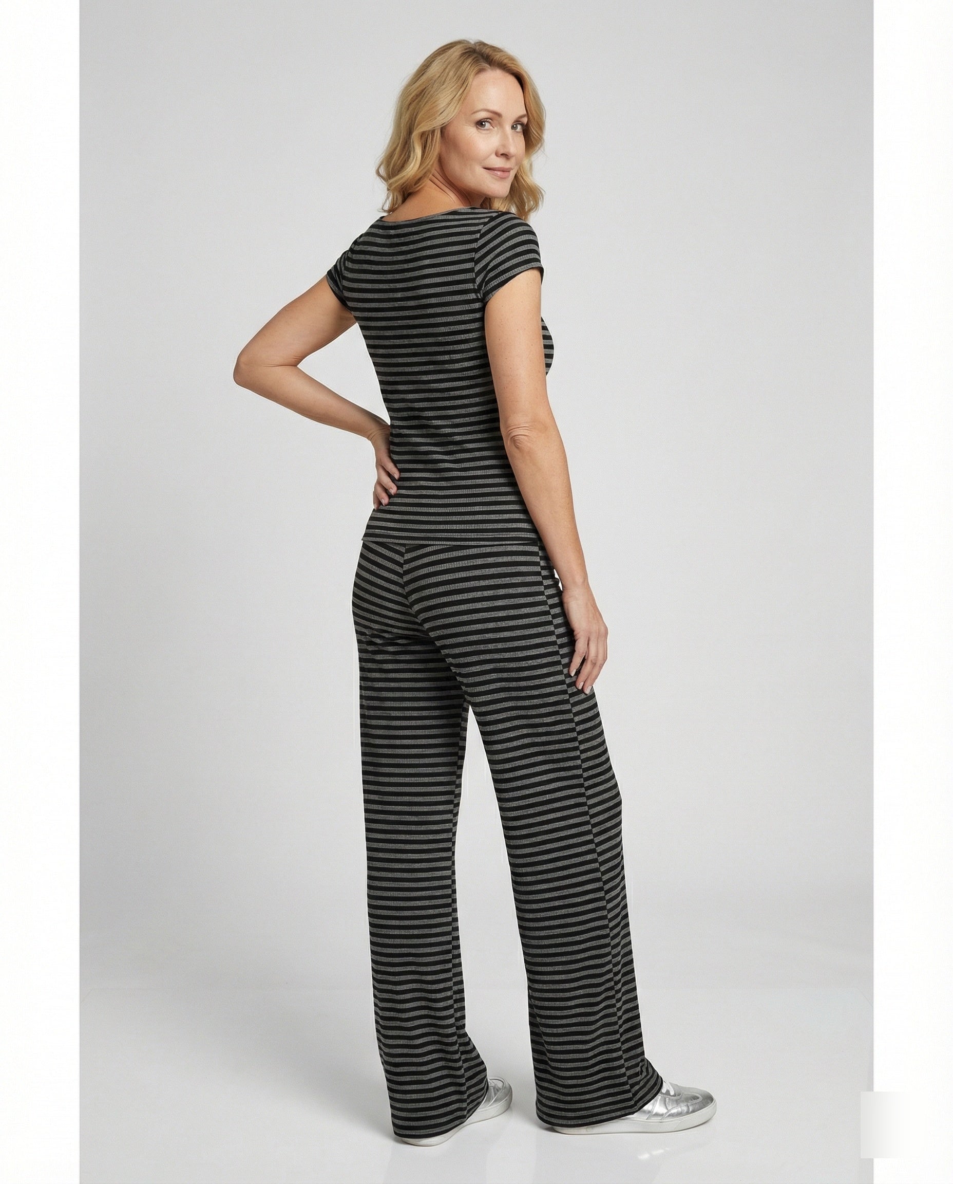 Women Two-Piece Set Striped Jersey