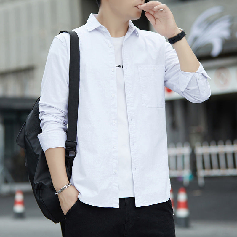 Men's Casual Oxford Shirt with Chest Pocket and Kent Collar Chichicherry