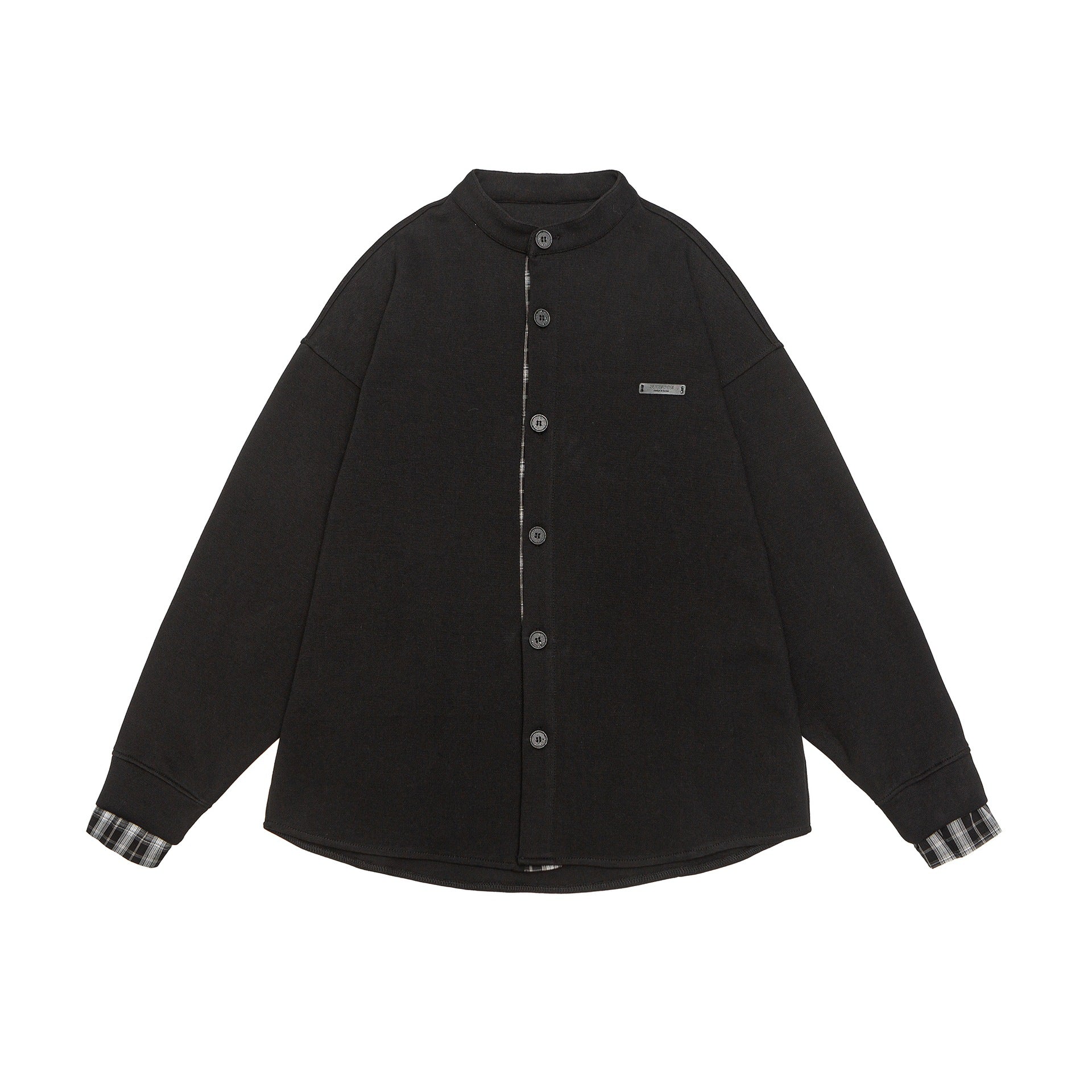 Unisex Oversized Sweat Jacket in Shirt Jacket Look with Stand-Up Collar Chichicherry