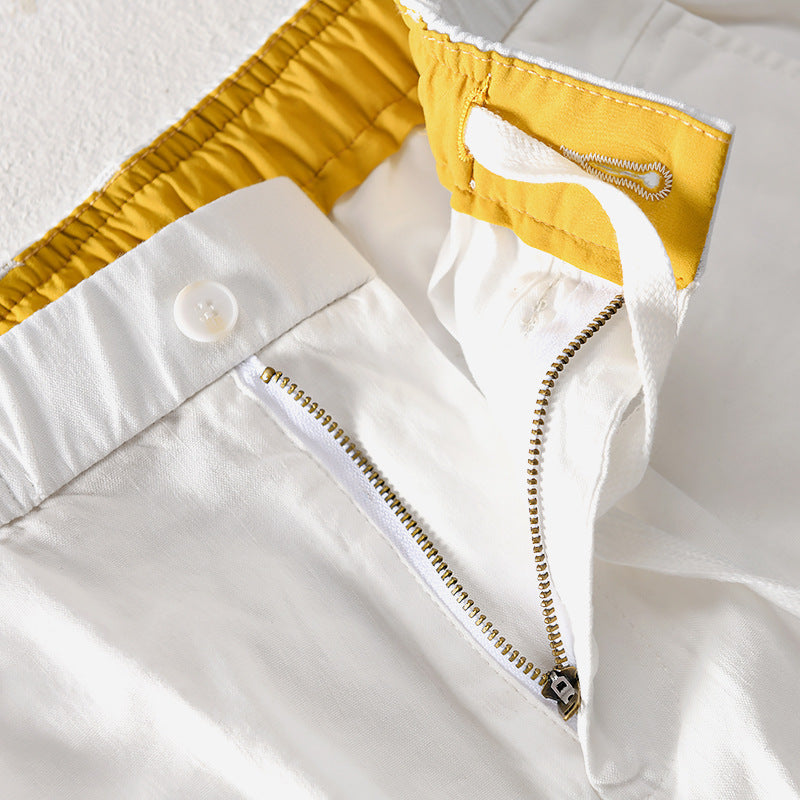 Men's cotton chinos with elastic waistband and tapered fit Chichicherry