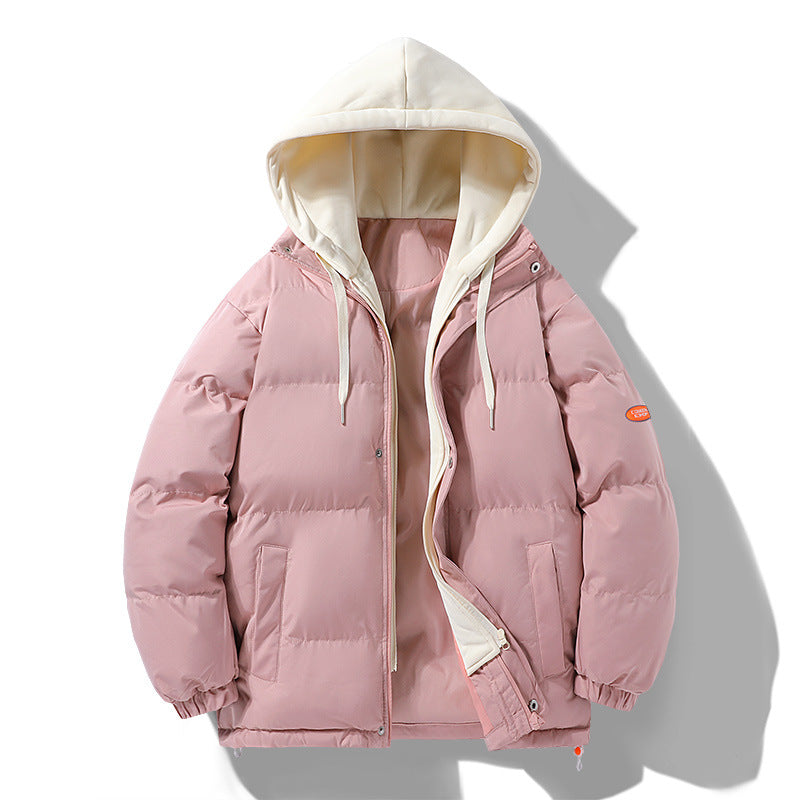 Men's padded puffer jacket with contrasting hood, windproof outer shell, and drawstring Chichicherry