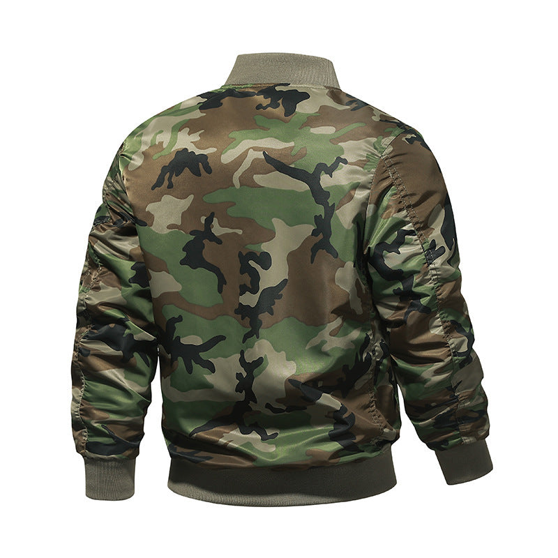 Men's aviator bomber jacket in military utility look with arm pocket and striking flight ribbon Chichicherry