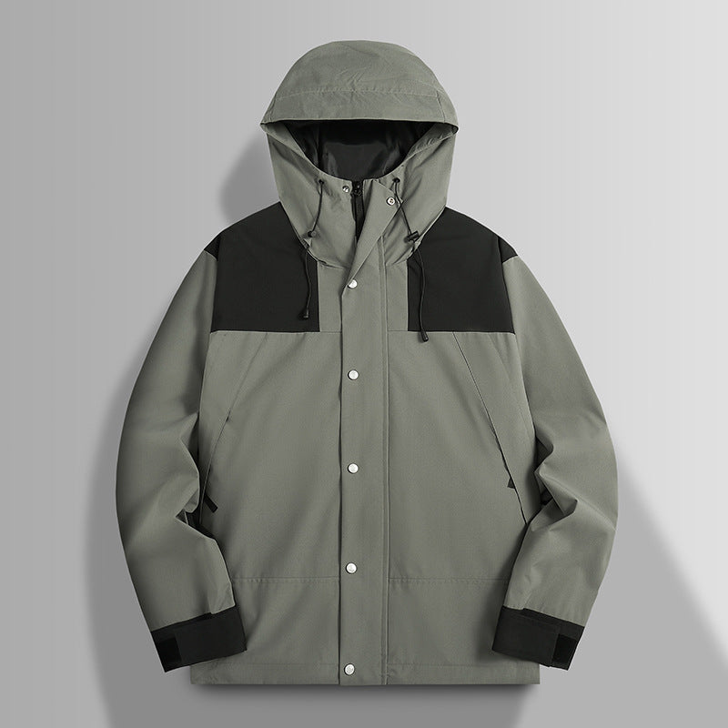 Men's two-tone wind and waterproof hooded parka with adjustable cuffs Chichicherry