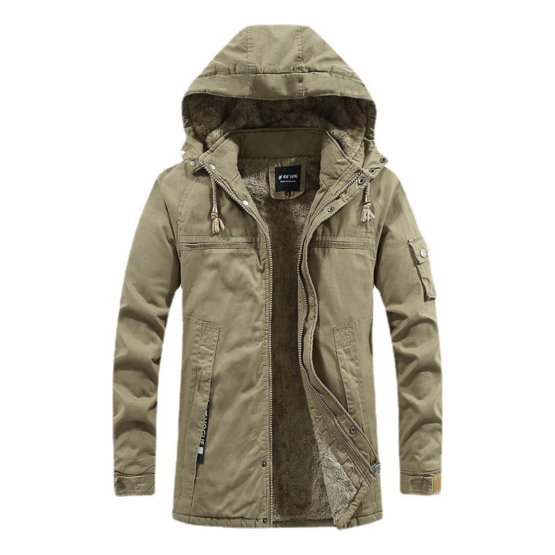 Men's padded parka with teddy fleece lining, hood and utility arm pocket Chichicherry