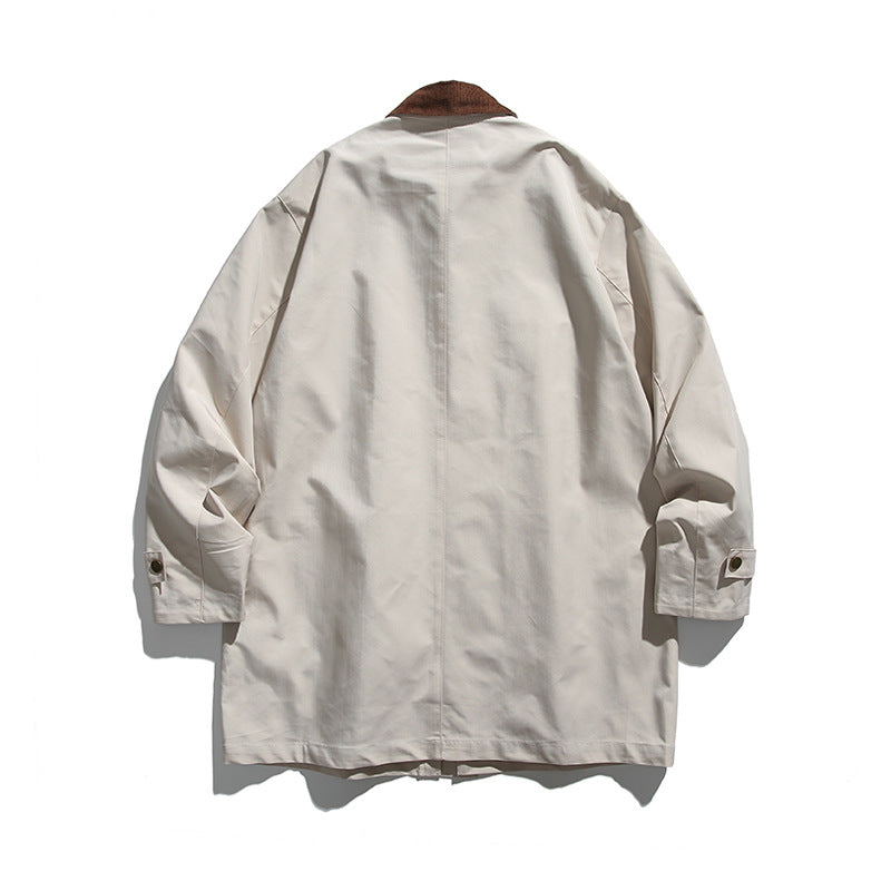 Men's Waxed Coated Outdoor Coat with Cord Collar Chichicherry