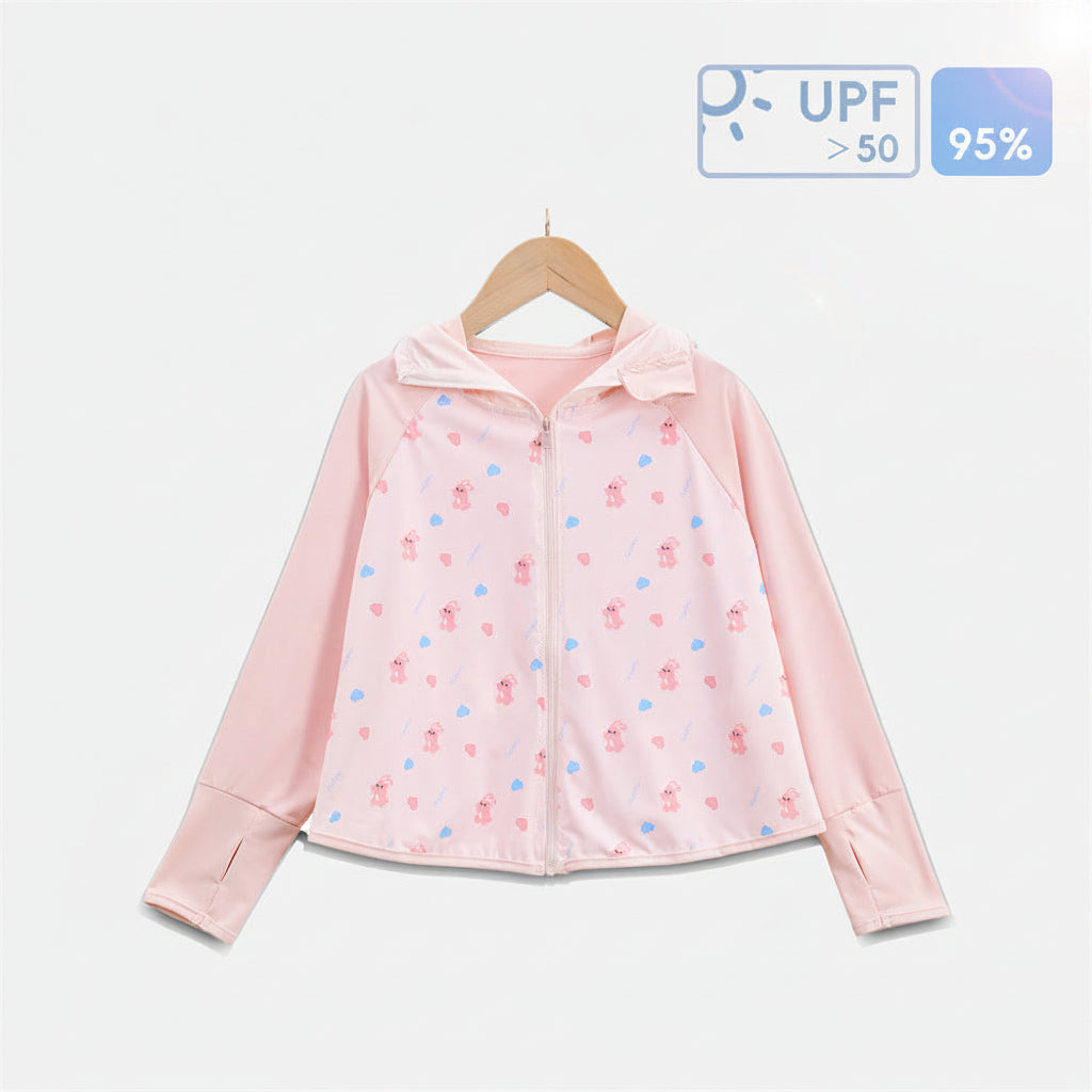 Girls transition jacket with hood and cute animal motif Chichicherry