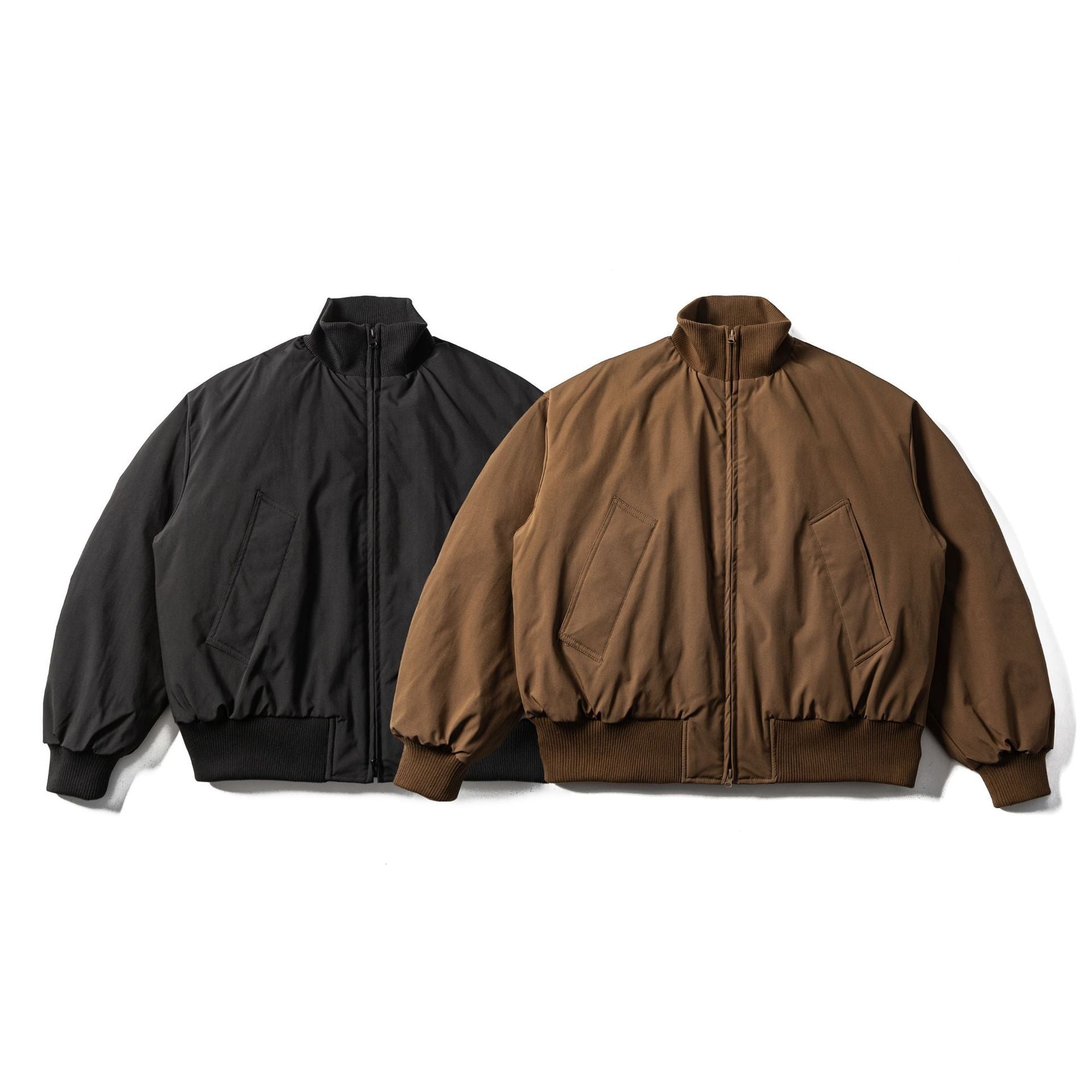 Men's boxy padded short jacket with ribbed collar and ergonomic side pockets Chichicherry