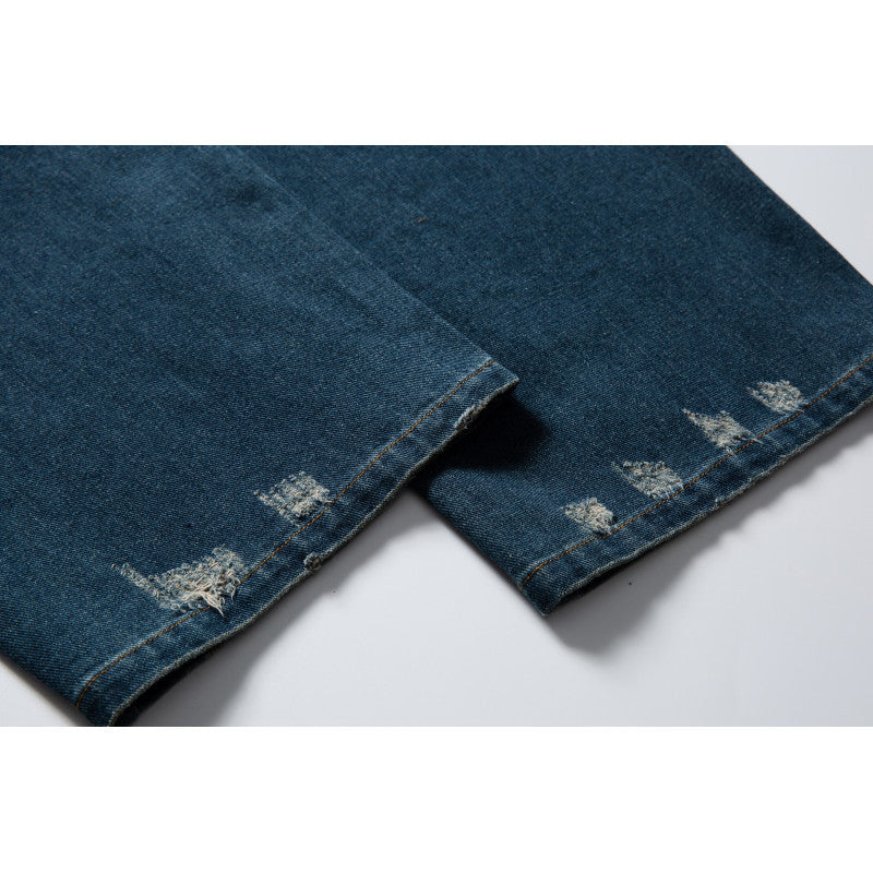 Men's Wide Highwaist Baggy Jeans with Used Wash and Five Pocket Details Chichicherry