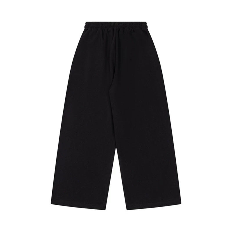 Women's Wide Culotte Lounge Pants with High Comfort Waistband, Drawstring and Star Flag Print Chichicherry
