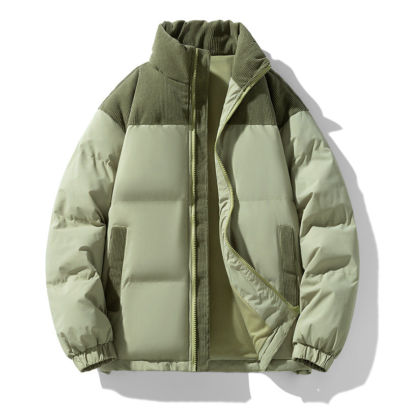 Men's quilted winter jacket with cord trim, high stand-up collar, and warm insulation Chichicherry