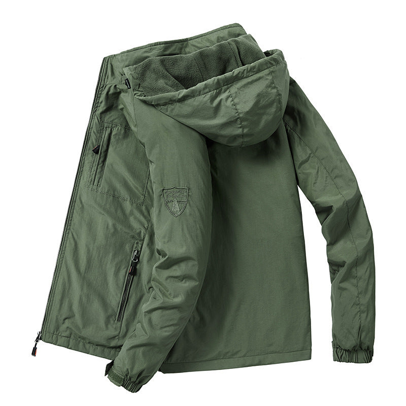 Men's Tech Hoodie Parka with Microfleece Lining and Concealed Zippers Chichicherry