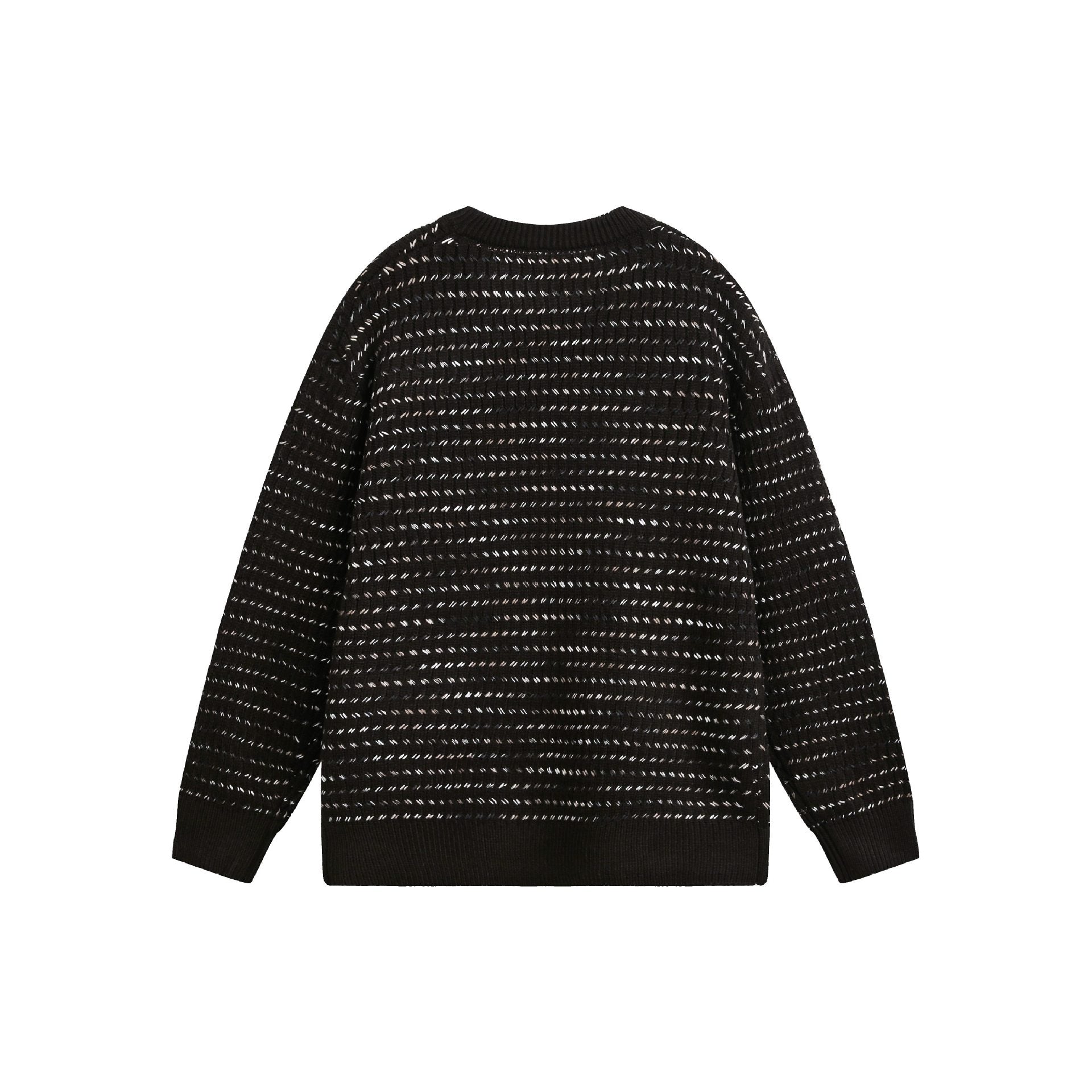 Women's chunky knit oversized sweater with round neckline and structural stripes Chichicherry