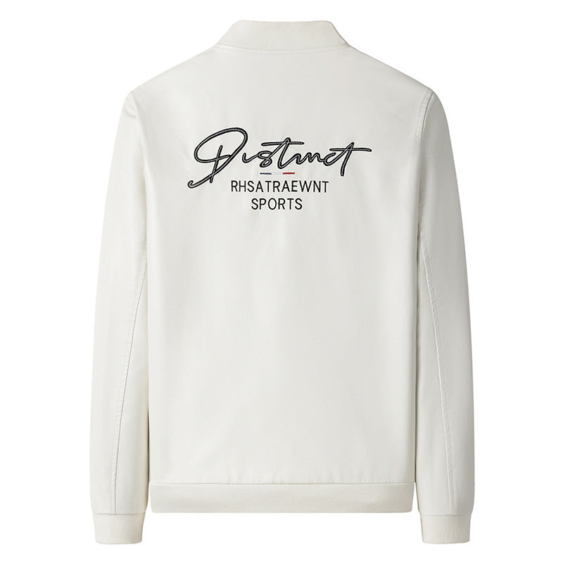 Men's lightweight bomber jacket in casual urban style with embroidered emblem and ribbed cuffs Chichicherry