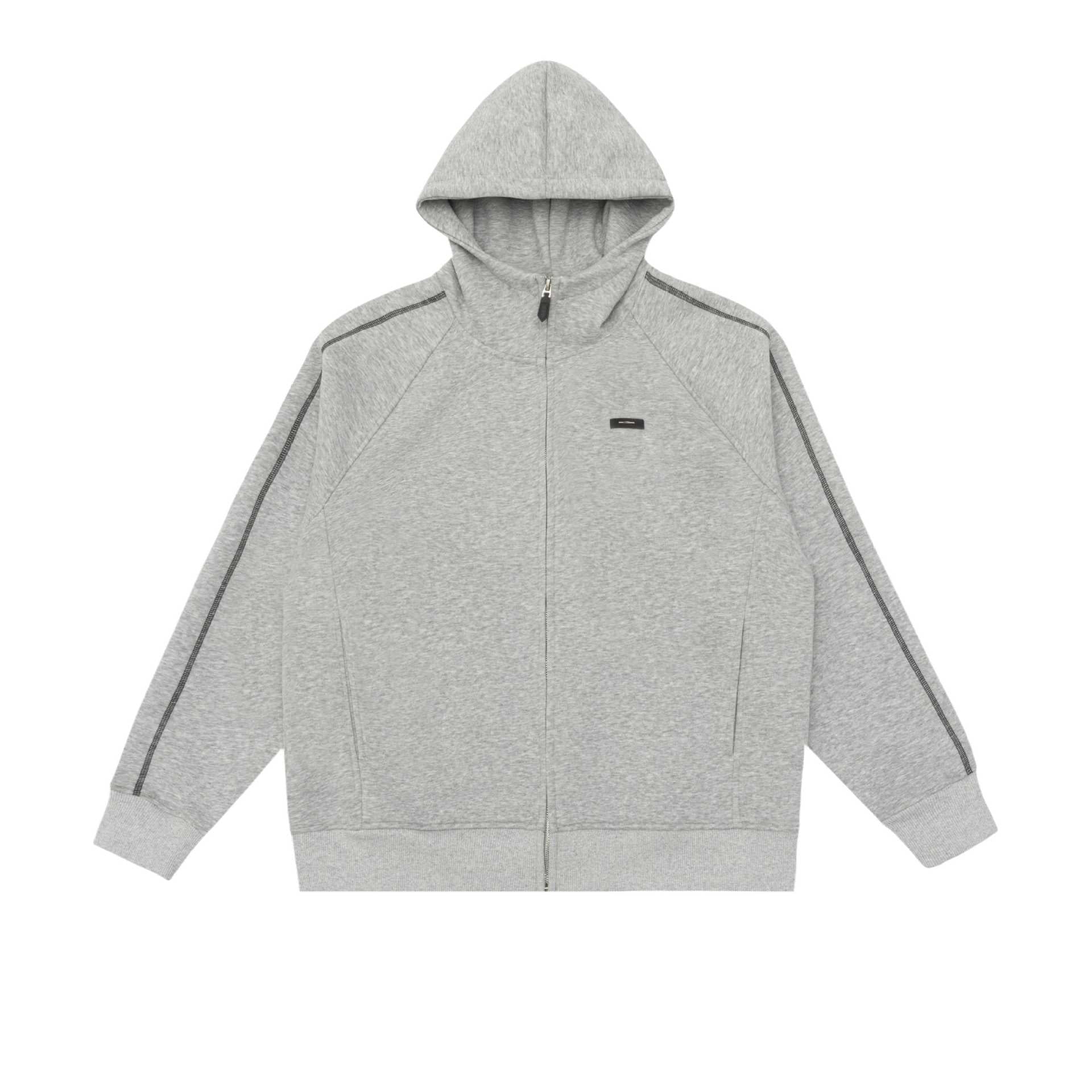 Unisex Oversize Zip Hoodie with Raglan Seams and Ribbed Cuffs Chichicherry