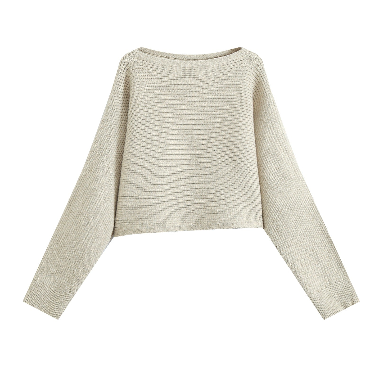 Women's Two-Piece Ribbed Knit Set with Short Sweater and Midi Skirt Chichicherry
