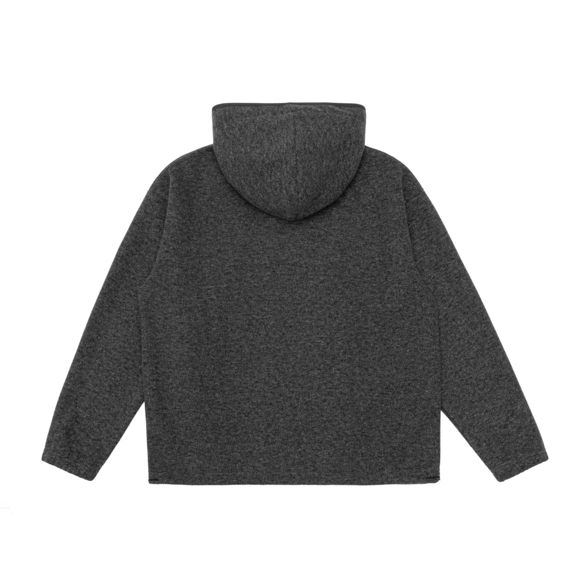 Unisex Oversize Fleece-Halfzip Hoodie with Button Placket, Drawstring and Kangaroo Pocket Chichicherry