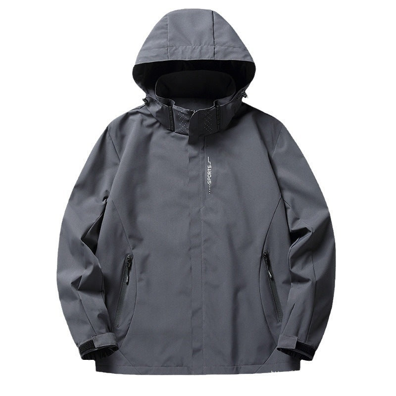 Men's Waterproof Softshell Jacket with Adjustable Hood, Taped Seams & Waterproof Front Chichicherry