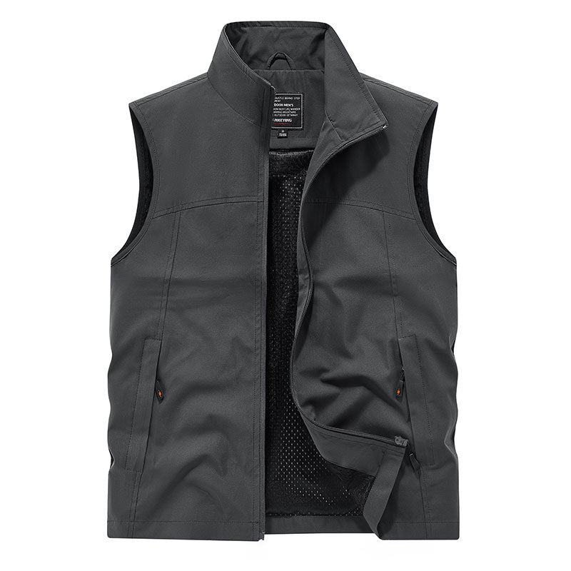 Women's softshell vest with mesh lining, wind and water repellent, stand-up collar and front zipper Chichicherry