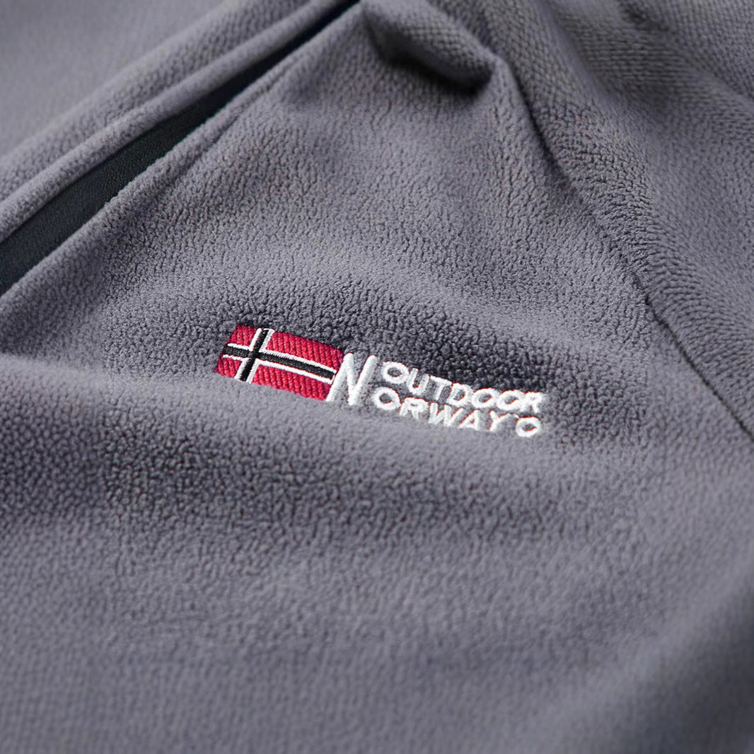 Men's fleece half-zip pullover with high stand-up collar and raglan sleeves Chichicherry
