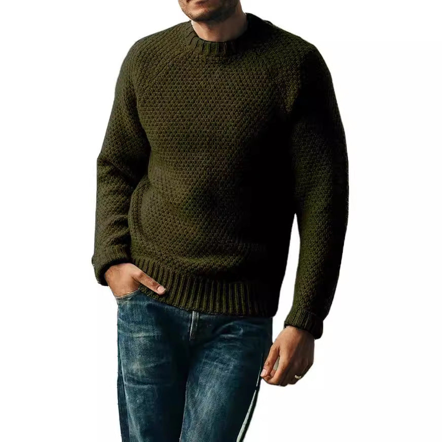 Men's raglan structured pullover with waffle texture and ribbed cuffs Chichicherry