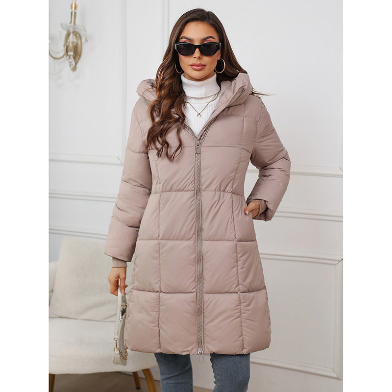 Women nan tailored long puffer with windproof membrane, warming thermal filling and extended back section Chichicherry