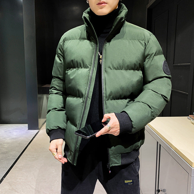 Men's quilted padded stand collar bomber jacket with thermo insulation and elastic cuffs Chichicherry