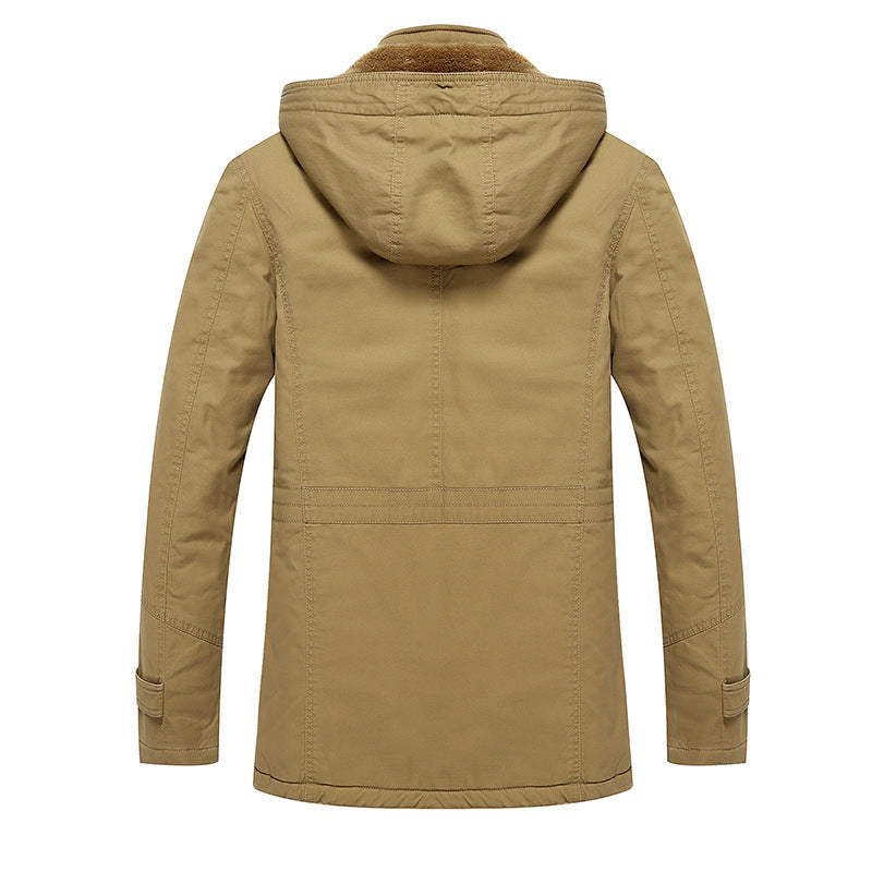 Men's insulated field parka with hood, cozy fleece lining and multifunctional pockets Chichicherry