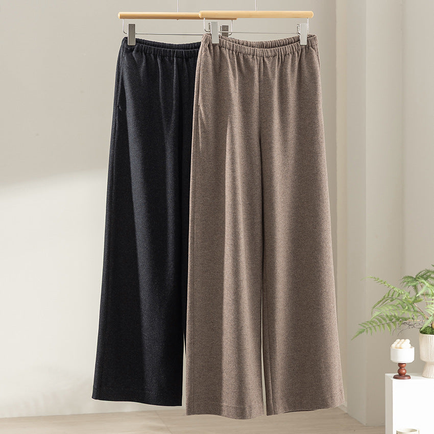 Women's Relaxed-Fit Wide-Leg Pants made of soft stretch jersey with a high comfort waistband Chichicherry
