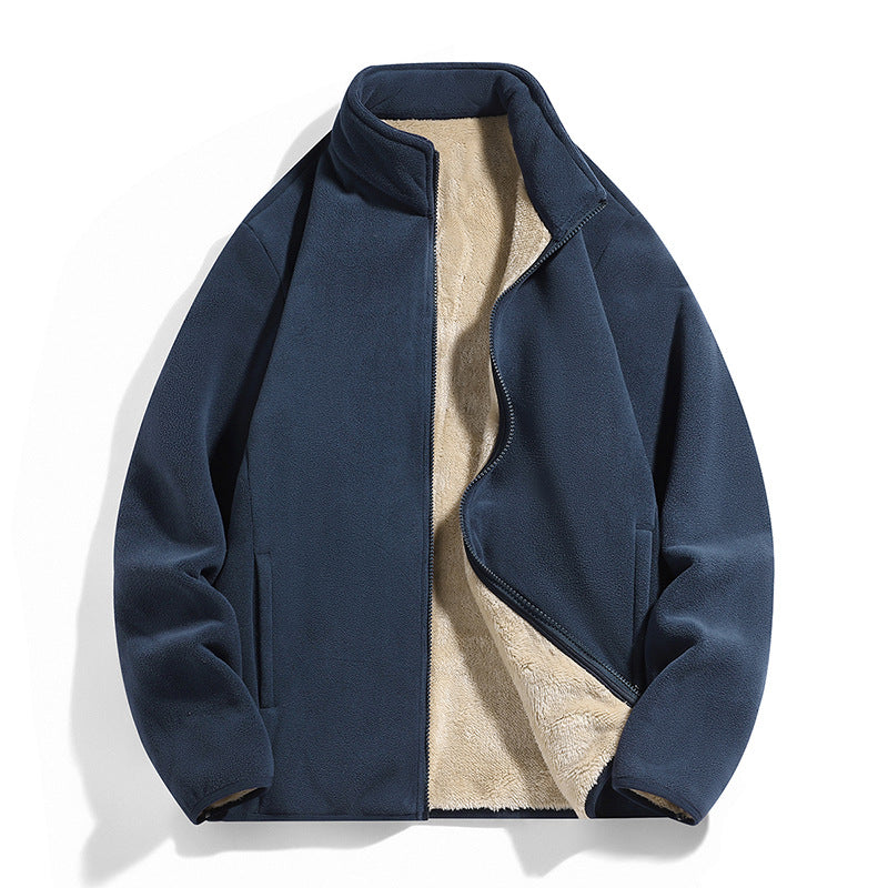 Men's thermal fleece jacket with soft Sherpa lining and stand-up collar Chichicherry