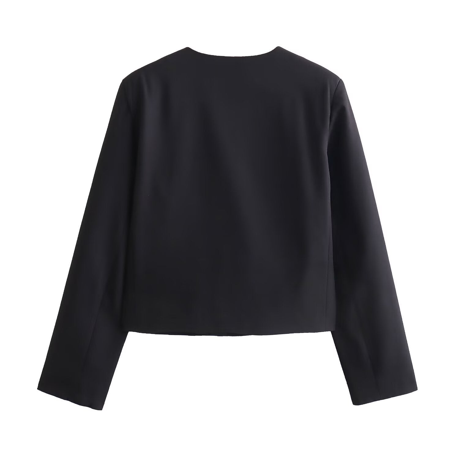 Women’s short blazer in boxy cut with decorative decorative buttons and patch pockets Chichicherry