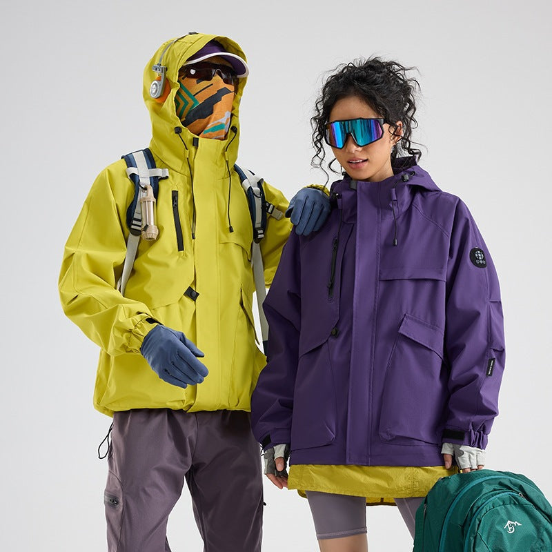 Men's Multifunctional Weatherproof Hybrid Jacket with Mesh Ventilation Concealed Zipper & Utility Pockets Chichicherry