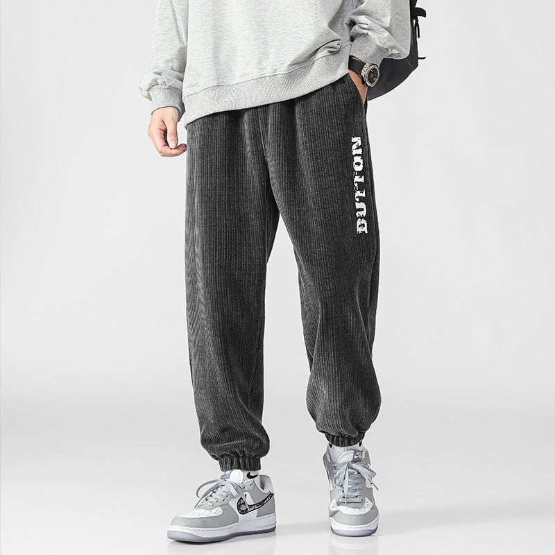 Men's cord jogger pants with wide rib structure, elastic waistband and cuffs Chichicherry