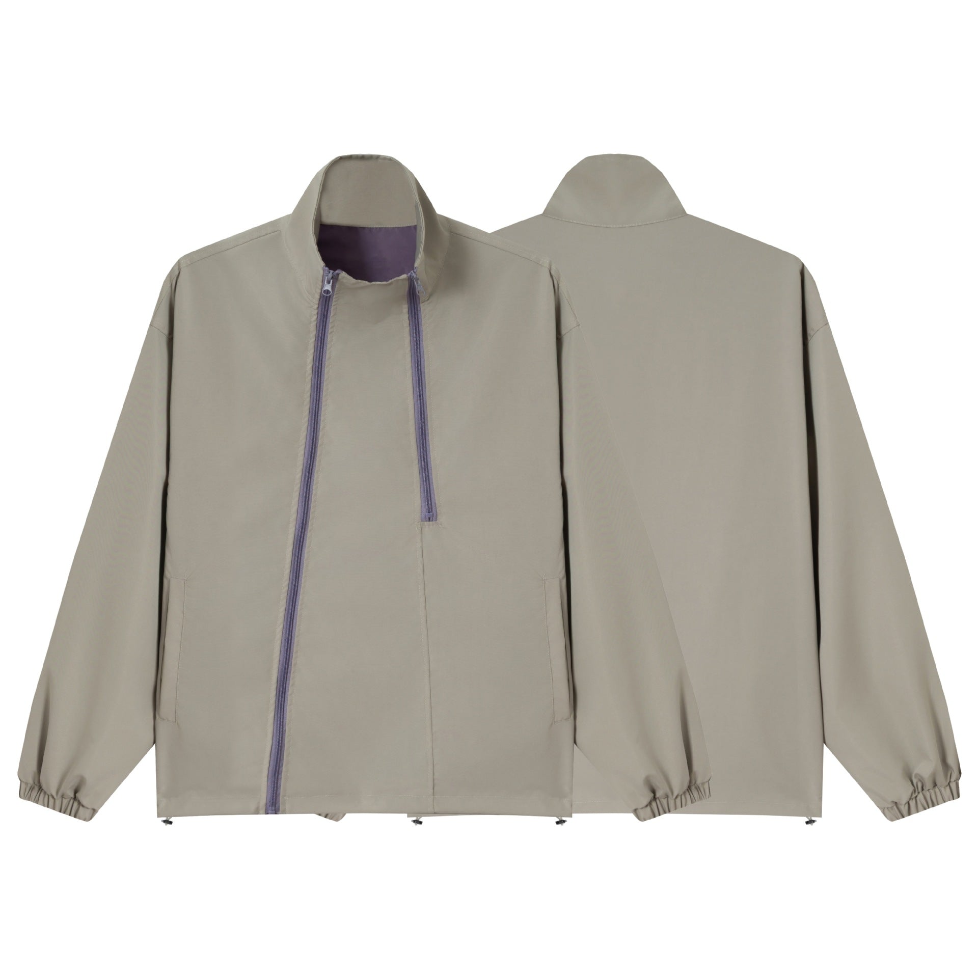 Unisex Loose-fitting functional jacket with double zipper, high stand-up collar, and accessory set Chichicherry