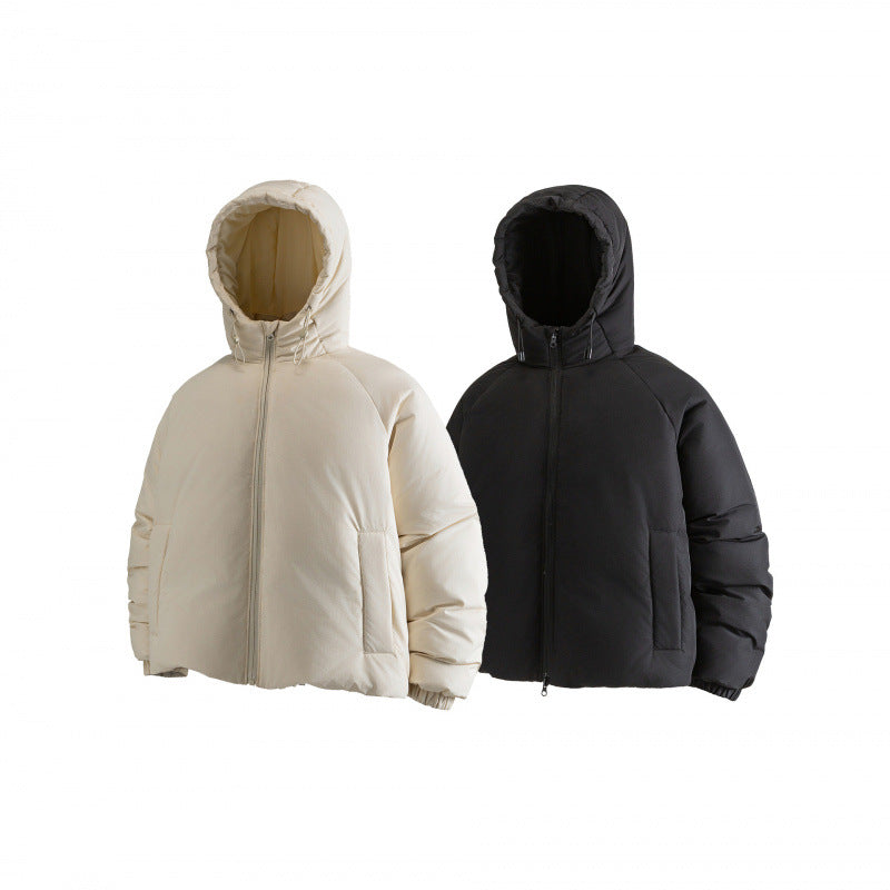 Women's Lightweight Boxy Quilted Hoodie Jacket with Drawstring, Concealed Zipper and Elastic Cuffs Chichicherry