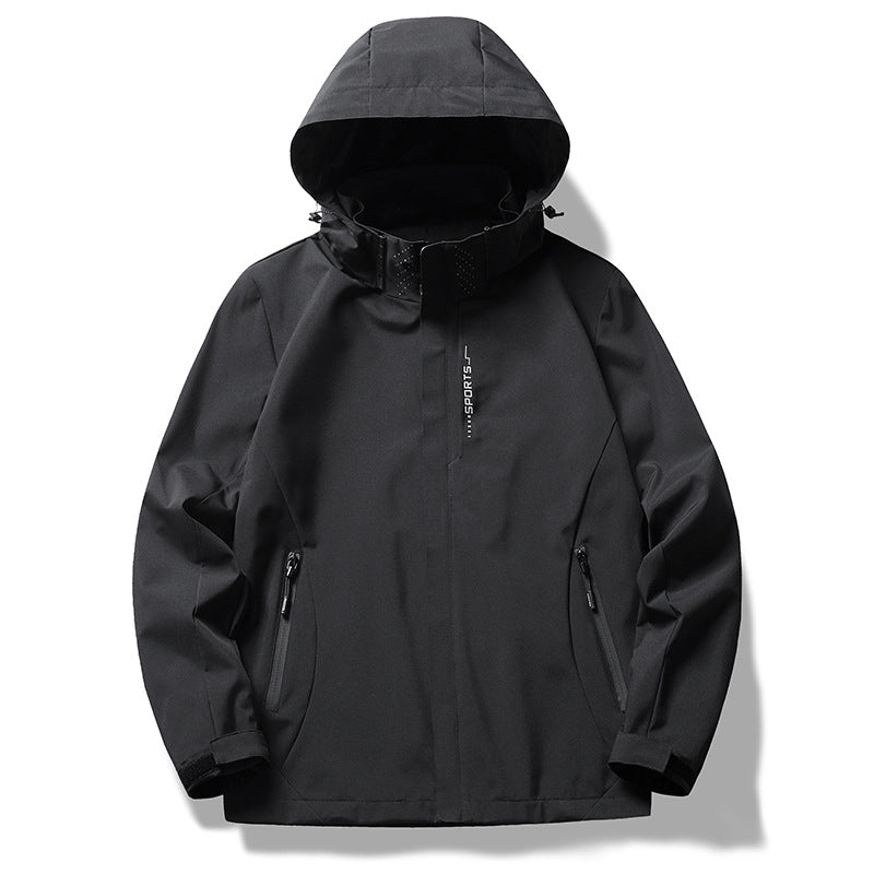 Men's two-layer softshell rain jacket with removable fleece inner layer and adjustable hood Chichicherry